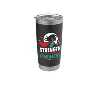 Positive Quote woman Strength Flows Through Kindness Bicchiere termico in acciaio inox doppia parete