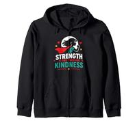 Positive Quote Woman Strength Flows Through Kindness Felpa con Cappuccio