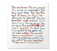 Positive Quotes Poster You are Brave Colorful Daily Affirmations Wall Art Mental Health Decor for Therapy Office School Counselor Classroom(Unframed,16x24inch(40x60cm))