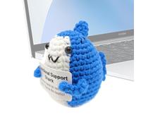 Positive Shark Knitting Animals Emotion Encourage Knitted Shark Toy For