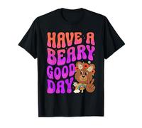Positive Vibes Pun - Retro Groovy 70s Vibe - Orso della Pace Maglietta