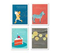 Positively Green, confezione da 4 biglietti di auguri di compleanno (set 1)