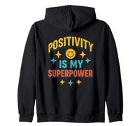 Positivity Is My Superpower Retro Happy Face Vibes Positive Felpa con Cappuccio