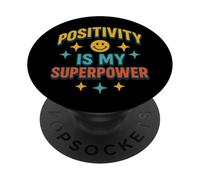 Positivity Is My Superpower Retro Happy Face Vibes positive PopSockets PopGrip Adesivo