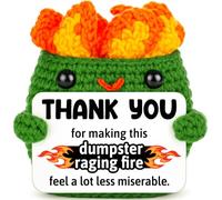 Positivo Crochet Dumpster Furioso Fire Coworker Thank You Gift Work Bestie | Regali per colleghi per donne uomini lavoro Bestie Grazie Dipendente Apprezzamento Divertente Scrivania Ufficio Decor Team