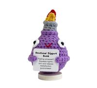 Positivo Crochet F-Bomb Con Base Fatto A Mano A Maglia Incoraggiamento Giocattolo Con Babbo Natale 2025 Ornamento di Natale Regali Carta Decorazione Segreta Regalo di Supporto, Emozionale emotivo