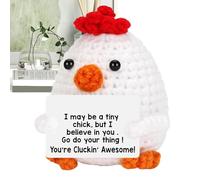 positivo - Frusta di Pasqua Amigurumi fatto a mano, peluche a uncinetto morbido | pollo all'uncinetto emotivo pollo lavorato a maglia, fatto a mano, per il regalo
