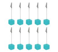 Posiziona Carta Supporto Resina Cubo Base Alligatore Clip Blu 10pz