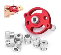 Posizionatore di Perforazione,OJTOJT Dima Per Fori A Tasca con bussola di foratura da 3/4/5/6/7/8/9/10mm Ausilio per Tasselli Verticali per Foratura e la Ricerca del Centro (Rosso)