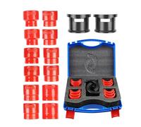 Posizionatore per boccole per motociclette - Spingitore per assemblaggio in acciaio da 35 cm, adattatori ad anelli intercambiabili, attrezzatura per cartucce da costruzione protetta | accessorio mecca