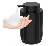 POSOSTO Dispenser di sapone in schiuma di ceramica, erogatore a pompa manuale per lozioni da bagno da 350 ml, dispenser per sapone liquido per cucina (nero)