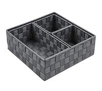 Posprica Scatole di Immagazzinaggio,Divisori per Cassetti,Stoccaggio Contenitori Ceste e Cestini Organizzatori per i Cassetti dell’Ufficio, della Cucina, della Biancheria e del Bagno,Set di 4,Grigio