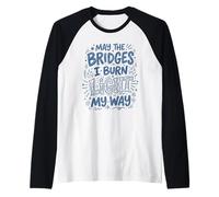 Possa i Ponti Che bruciano Luce a Modo Mio Blu Scarabocchio Maglia con Maniche Raglan