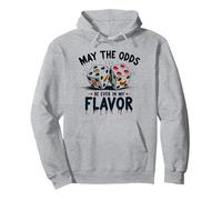 Possa Le probabilità Essere Sempre nel Mio Sapore Dadi Cibo Gioco di Parole Felpa con Cappuccio, Unisex per Adulti, Grigio Melange, XL