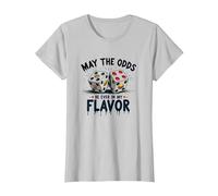 Possa Le probabilità Essere Sempre nel Mio Sapore Dadi Cibo Gioco di Parole Maglietta, Donna, Argento, 3XL