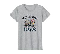 Possa Le probabilità Essere Sempre nel Mio Sapore Dadi Cibo Gioco di Parole Maglietta, Donna, Grigio Melange, 3XL