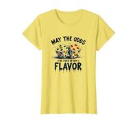 Possa Le probabilità Essere Sempre nel Mio Sapore Dadi Cibo Gioco di Parole Maglietta, Donna, Limone, 3XL