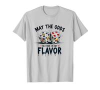 Possa Le probabilità Essere Sempre nel Mio Sapore Dadi Cibo Gioco di Parole Maglietta, Uomo, Argento, XL