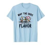 Possa Le probabilità Essere Sempre nel Mio Sapore Dadi Cibo Gioco di Parole Maglietta, Uomo, Celeste, XL