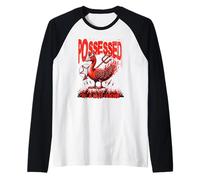 Posseduto da Una sciocca Oca Divertente Diavolo Halloween Maglia con Maniche Raglan