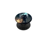 Possente cavaliere in armatura con spada di fuoco PopSockets PopGrip Adesivo