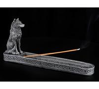 Possessore di Incenso - Nera Lupo - Figura Decorativa Porta Bastoncini Fantasy