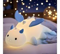 POSSHE Luce notturna a forma di drago, graziosa lampada in silicone morbido con luce calda a 3 livelli e cambia RGB, lampada portatile da comodino per bambini, ragazzi e ragazze