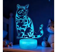 POSSHE Luce notturna a forma di gatto, lampada a illusione 3D con 16 colori che cambiano, telecomando con timer, decorazione per la stanza dei bambini, regalo per donne, adolescenti, ragazze, bambini,