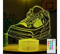POSSHE Sneaker regalo scarpe sportive, scarpe da ginnastica, lampada notturna a illusione 3D, 16 colori che cambiano, telecomando e dimmerabile, decorazione per la cameretta dei bambini