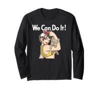 POSSIAMO Fare! Bulldog Francese Frenchie Rosie The Riveter Meme Maglia a Manica