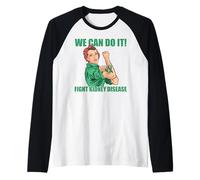 POSSIAMO Fare! Rosie The Riverter Combattere Le MALATTIE RENALI Meme Maglia con Maniche Raglan