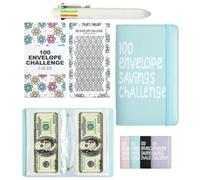 Possibilityk 100 giorni Money Saving Challenge Coin Envelope BudgetStorage Book, Sfide di risparmio buste per contanti per budget per risparmiare $5.050.500 e 10.000, raccoglitore per pianificazione