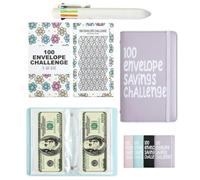 Possibilityk 100 giorni Money Saving Challenge Coin Envelope BudgetStorage Book, Sfide di risparmio buste per contanti per budget per risparmiare $5.050.500 e 10.000, raccoglitore per pianificazione