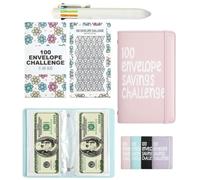 Possibilityk 100 giorni Money Saving Challenge Coin Envelope BudgetStorage Book, Sfide di risparmio buste per contanti per budget per risparmiare $5.050.500 e 10.000, raccoglitore per pianificazione