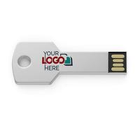 Possibox Chiavetta USB a Forma di Chiave Personalizzate 32GB con il Tuo Testo o Logo - All'ingrosso Pendrive - USB 2.0 Argento, 50 Pezzi