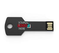 Possibox Chiavetta USB a Forma di Chiave Personalizzate 32GB con il Tuo Testo o Logo - All'ingrosso Pendrive - USB 2.0 Nero, 50 Pezzi
