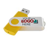 Possibox Chiavette USB Personalizzate 8GB con il Tuo Testo o Logo - Promozionali all'ingrosso Pendrive - USB 2.0 Giallo, 500 Pezzi