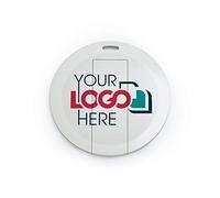 Possibox Rotonda Chiavetta USB Personalizzata 32GB con il Tuo Testo o Logo - All'ingrosso Pendrive - USB 2.0 Bianco, 500 Pezzi