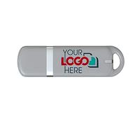 Possibox Stampato Ovale Chiavette USB Personalizzate 32GB con Il Logo della Tua Azienda - All'ingrosso Pendrive - USB 2.0 Grigio, 50 Pezzi