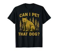 Posso accarezzare quel cane Forest Meme Wildlife Vintage Bear Maglietta