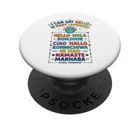 Posso dire ciao molte lingue Cultura mondiale PopSockets PopGrip Adesivo