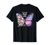 Posso Fare Ogni Cosa Attraverso Cristo - Christian Butterfly Maglietta