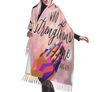 Posso Fare Ogni Cosa In Cristo Versetto Della Scrittura Filippesi 4:13-06 Foulard Con Nappe Elegante Sciarpe Lunghe Da Donna Classiche Scialle