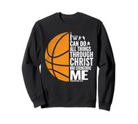 Posso Fare Tutte Le Cose Attraverso Christ Christian Basketball Felpa