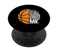 Posso fare tutte le cose attraverso Christ Christian Basketball PopSockets PopGrip Adesivo
