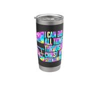 Posso fare tutte le cose attraverso Christ Christian Softball Bicchiere termico in acciaio inox doppia parete