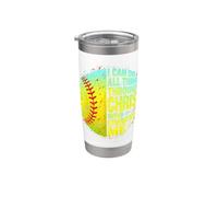 Posso fare tutte le cose attraverso Christ Christian Softball Player Bicchiere termico in acciaio inox doppia parete