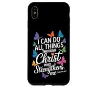 Posso fare tutte le cose attraverso Cristo Farfalla Fede Custodia per iPhone XS Max