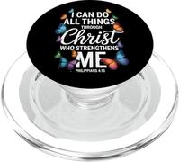 Posso fare tutte le cose attraverso Cristo Farfalla Fede PopSockets PopGrip per MagSafe