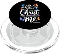 Posso fare tutte le cose attraverso Cristo Farfalla Fede PopSockets PopGrip per MagSafe